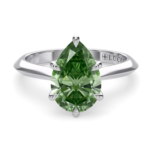LUCCE ECUADORIAN™ Pear VERDANT™ Lab Diamond 1.06ct FVG VVS2 IGI 14K White Gold