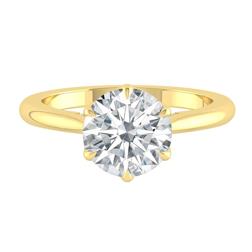 Lucce Azalea Round Lab Diamond 1.09ct D VVS2 Id IGI 18K Yellow Gold