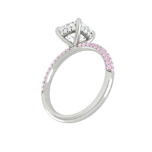Load image into Gallery viewer, Pink Diamond Cushion Engagement Ring with Tri-row Band
