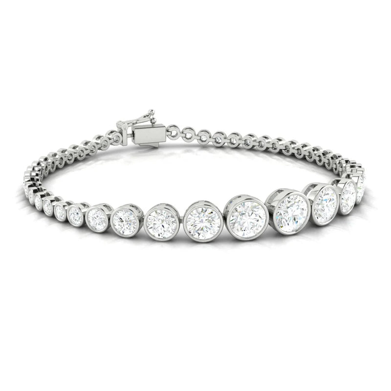 Carla Tapered Tennis Bracelet 4.20CTW DEF VVS Lab Diamond Platinum