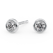 LUCCE CARLA™ 4-Petal Earrings Round Lab Diamond 0.50ctw 18K White Gold