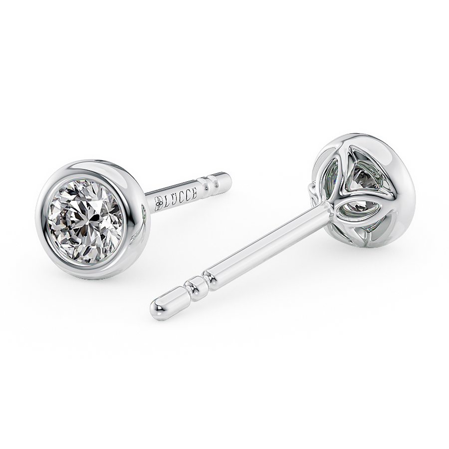 Load image into Gallery viewer, LUCCE CARLISLE™ 4-Petal Earrings Round Lab Diamond 0.50ctw 18K White Gold
