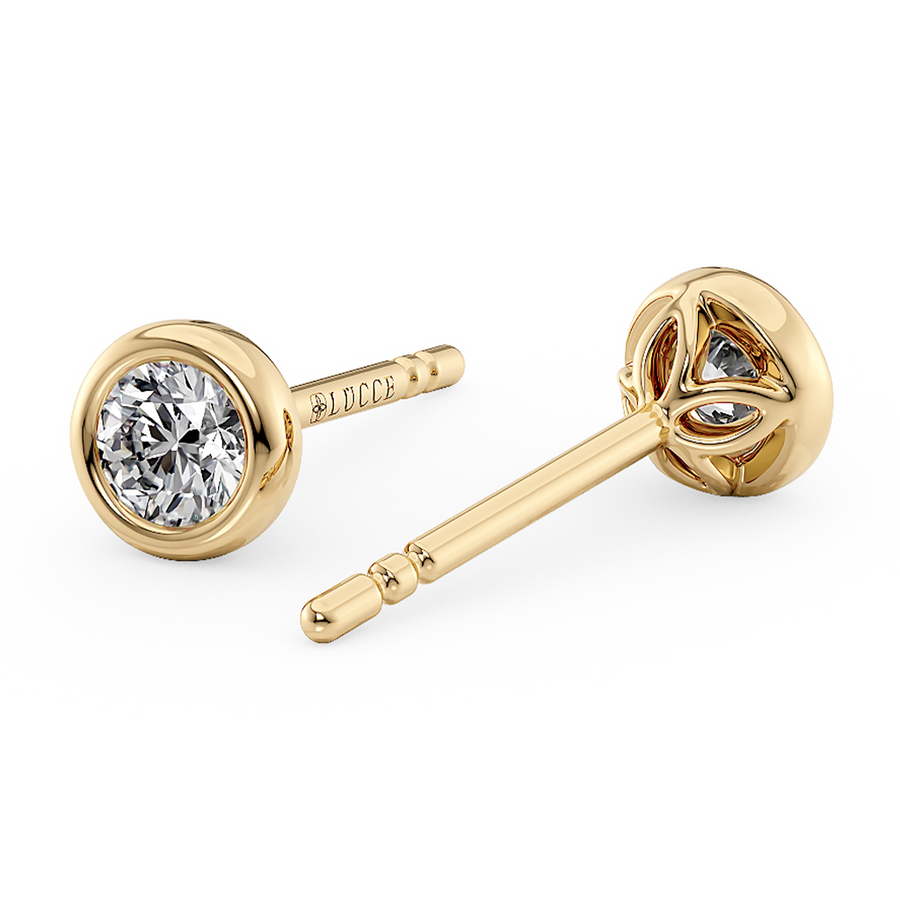 Load image into Gallery viewer, LUCCE CARLISLE™ 4-Petal Earrings Round Natural Diamond 0.22ctw 18K Yellow Gold
