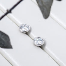 Load image into Gallery viewer, bezel diamond earrings
