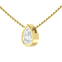 Load image into Gallery viewer, Carla Pear Necklace Lab Diamond 0.50ct D VVS2 Ex IGI 14K Yellow Gold
