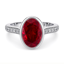 Load image into Gallery viewer, LUCCE CARLA™ Oval AURORA™ Red Ruby 1.00ct 14K White Gold
