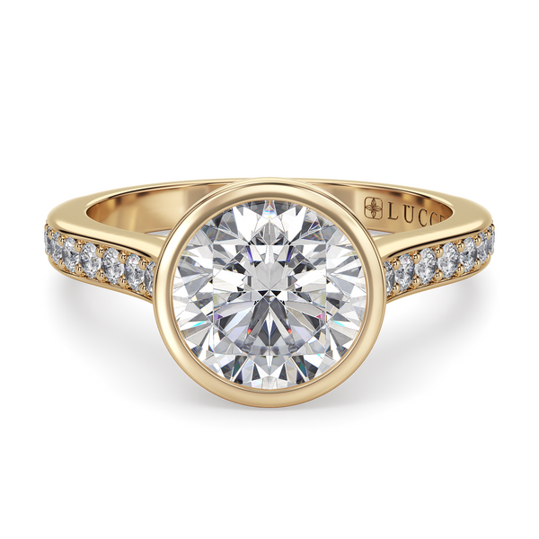 LUCCE CARLA™ Pavé Round Lab Diamond 1.03ct D VVS2 IGI 14K Yellow Gold