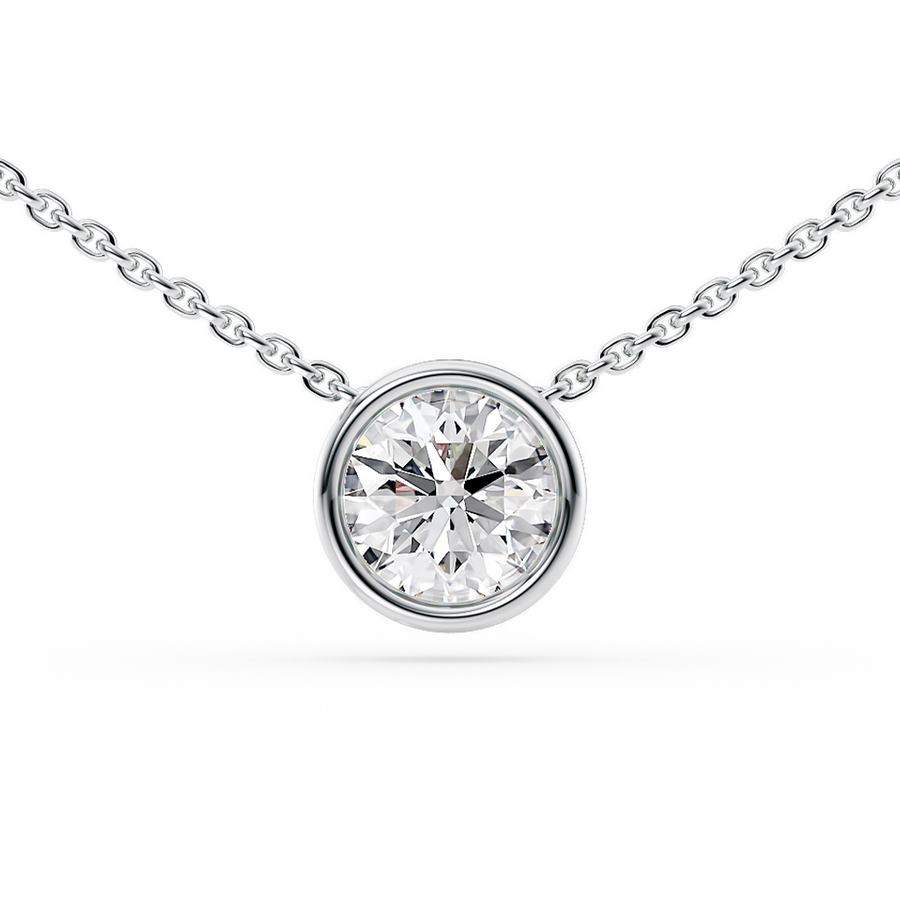 Load image into Gallery viewer, LUCCE CARLISLE™ Round Necklace Natural Diamond 0.30ct D VS1 Ex GIA Platinum
