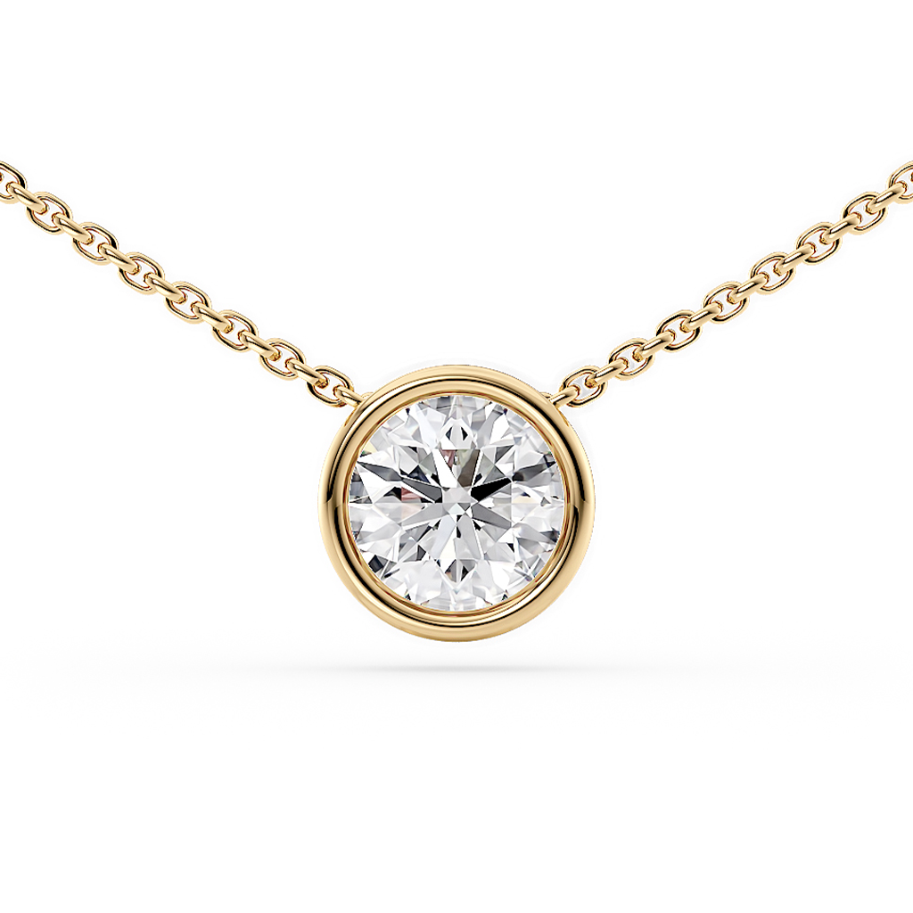 Load image into Gallery viewer, LUCCE CARLISLE™ Round Necklace 0.25ct Natural Diamond 14K Yellow Gold
