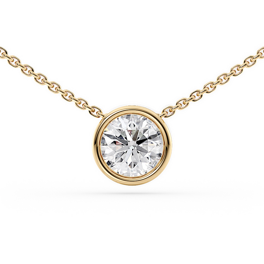 Load image into Gallery viewer, LUCCE CARLISLE™ Round Necklace 0.25ct Natural Diamond 14K Yellow Gold

