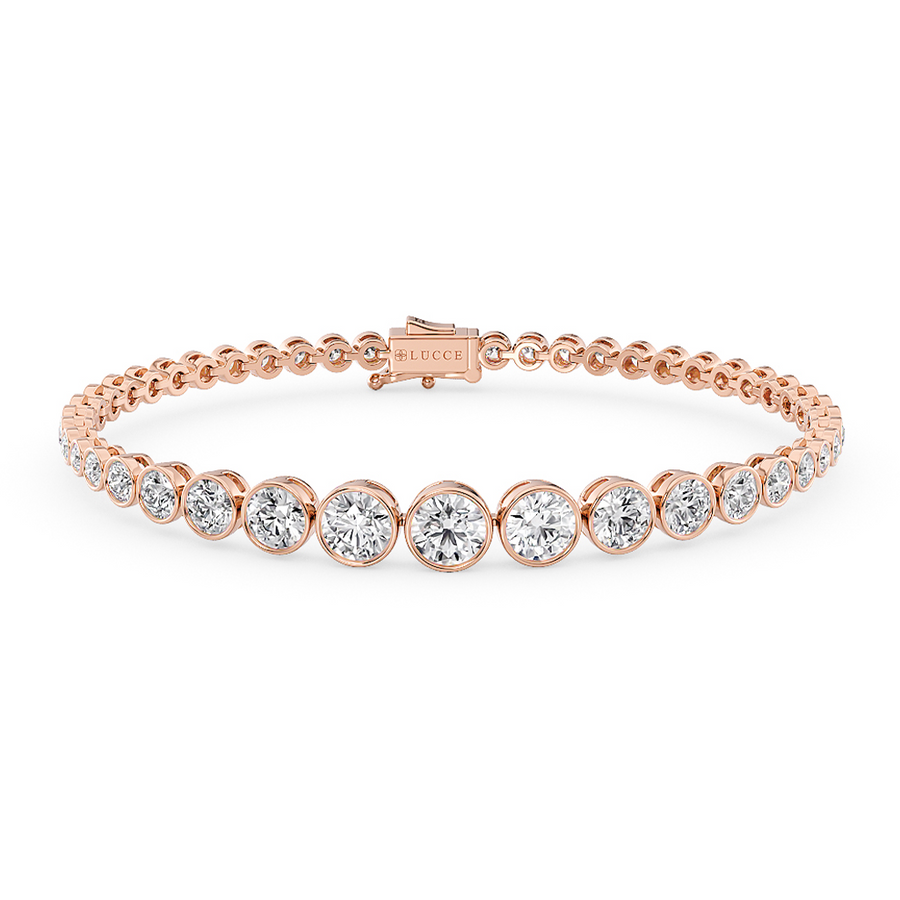 Load image into Gallery viewer, LUCCE Tapered Round Diamond Tennis Bracelet in Gold or Platinum

