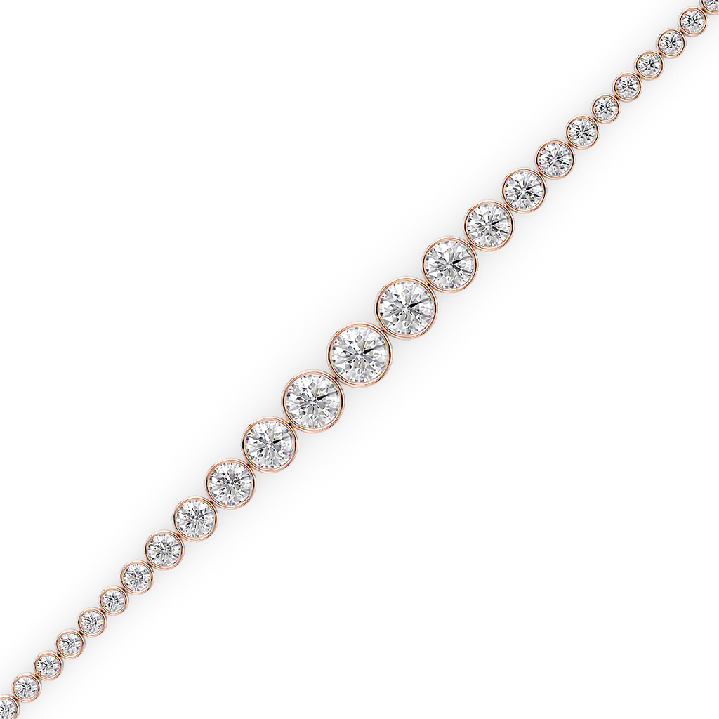 Load image into Gallery viewer, LUCCE Tapered Round Diamond Tennis Bracelet in Gold or Platinum
