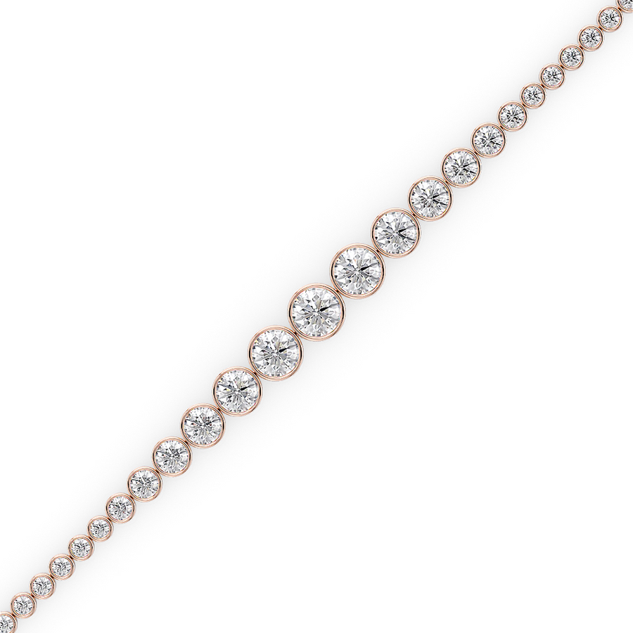 Load image into Gallery viewer, LUCCE Tapered Round Diamond Tennis Bracelet in Gold or Platinum
