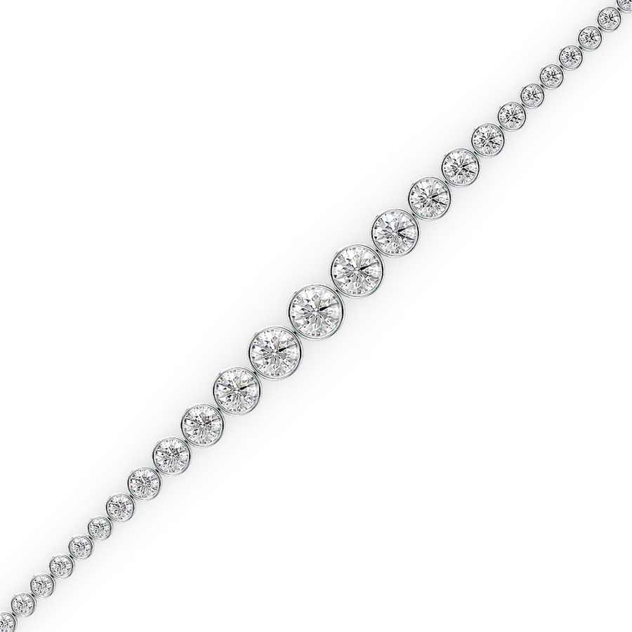 Load image into Gallery viewer, LUCCE Tapered Round Diamond Tennis Bracelet in Gold or Platinum
