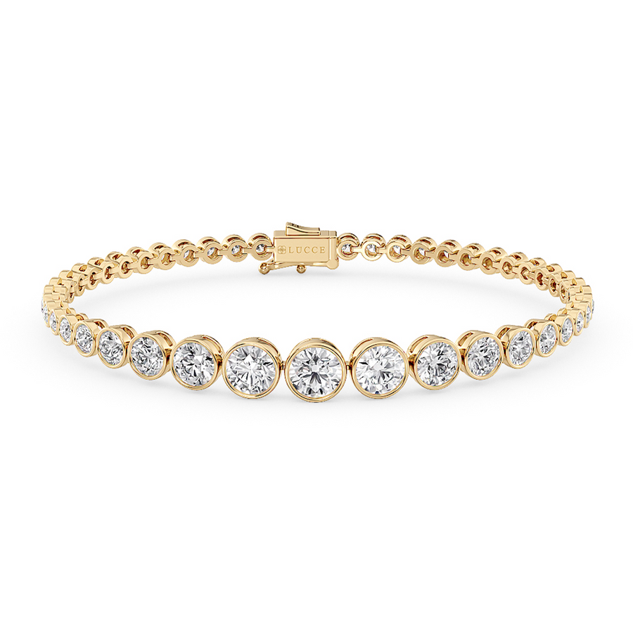Load image into Gallery viewer, LUCCE Tapered Round Diamond Tennis Bracelet in Gold or Platinum
