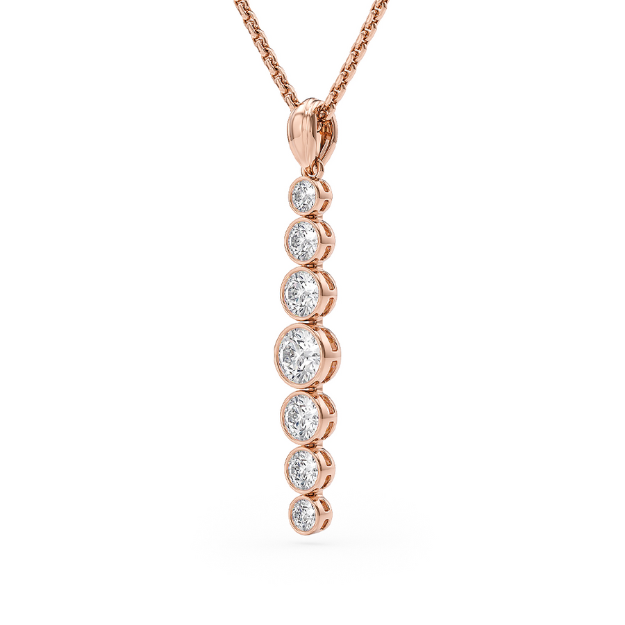 Load image into Gallery viewer, LUCCE Tapered Round Diamond Pendant Necklace in Gold or Platinum
