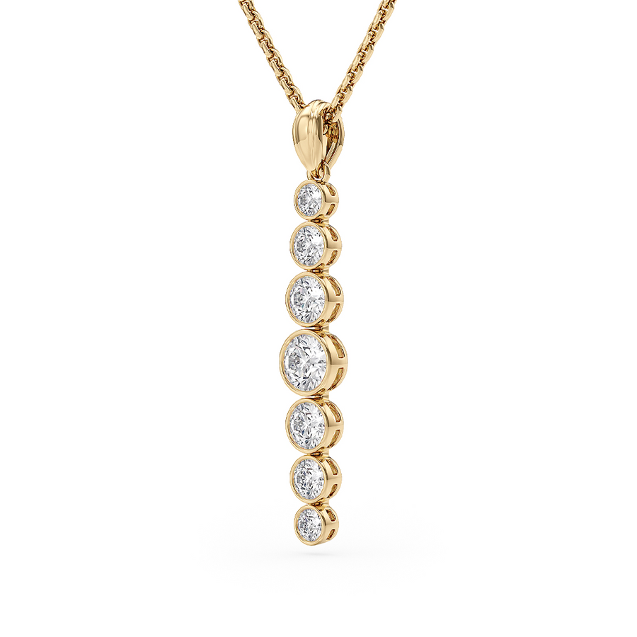 Load image into Gallery viewer, LUCCE Tapered Round Diamond Pendant Necklace in Gold or Platinum
