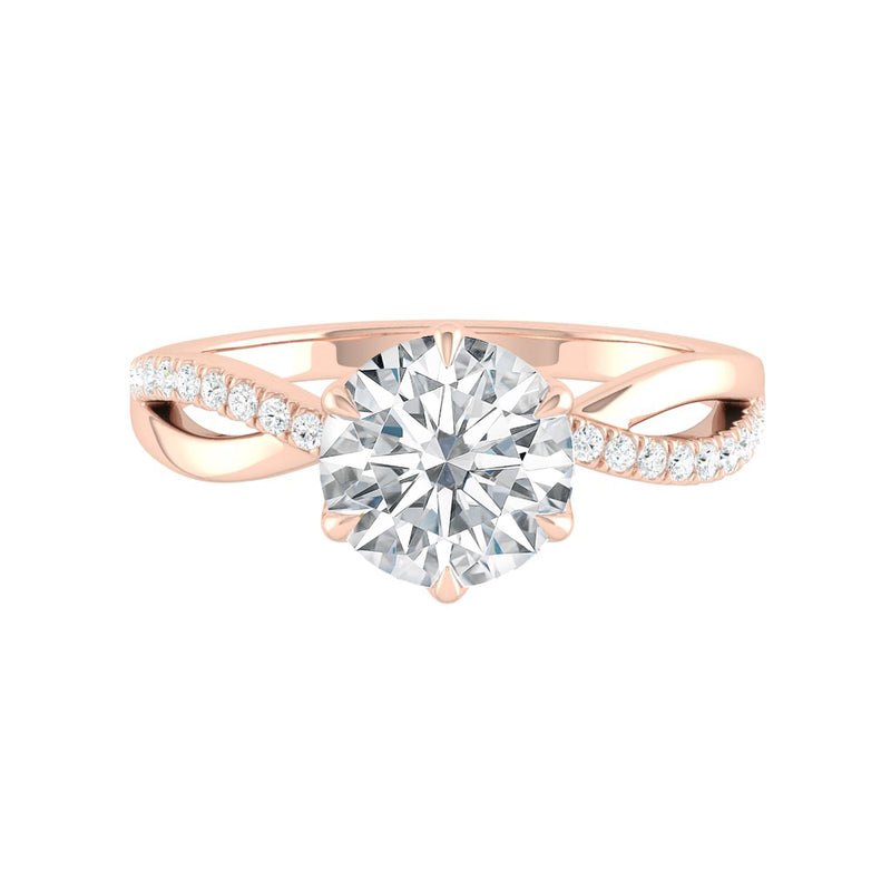 Fiore Sei Lab Diamond 0.52ct D VVS2 Id IGI 14K Rose Gold