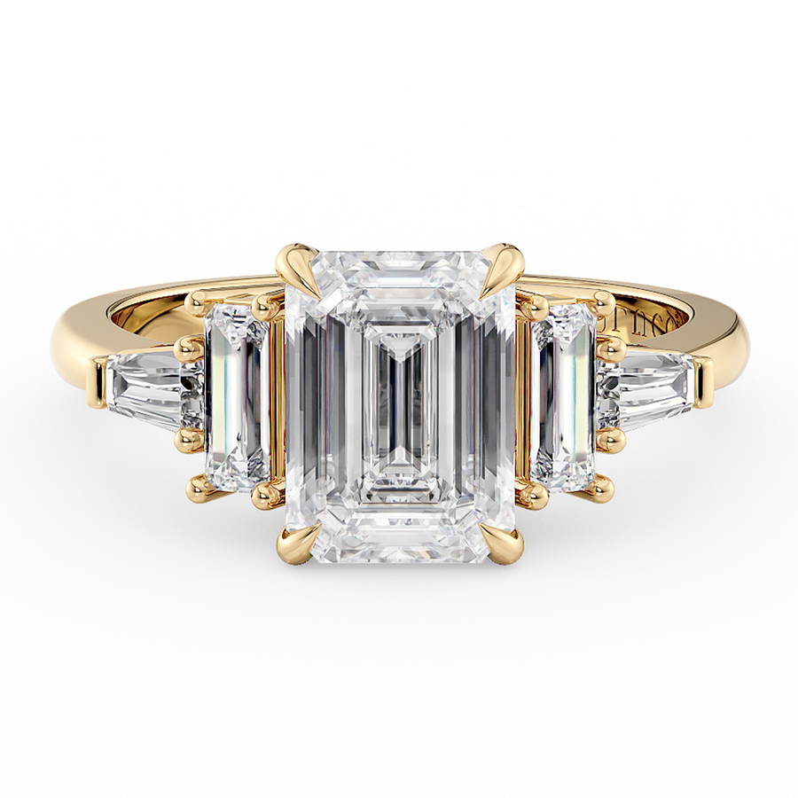 Load image into Gallery viewer, LUCCE GALERIE™ Emerald 2.80ct CELESTE™ Moissanite 14K Yellow Gold
