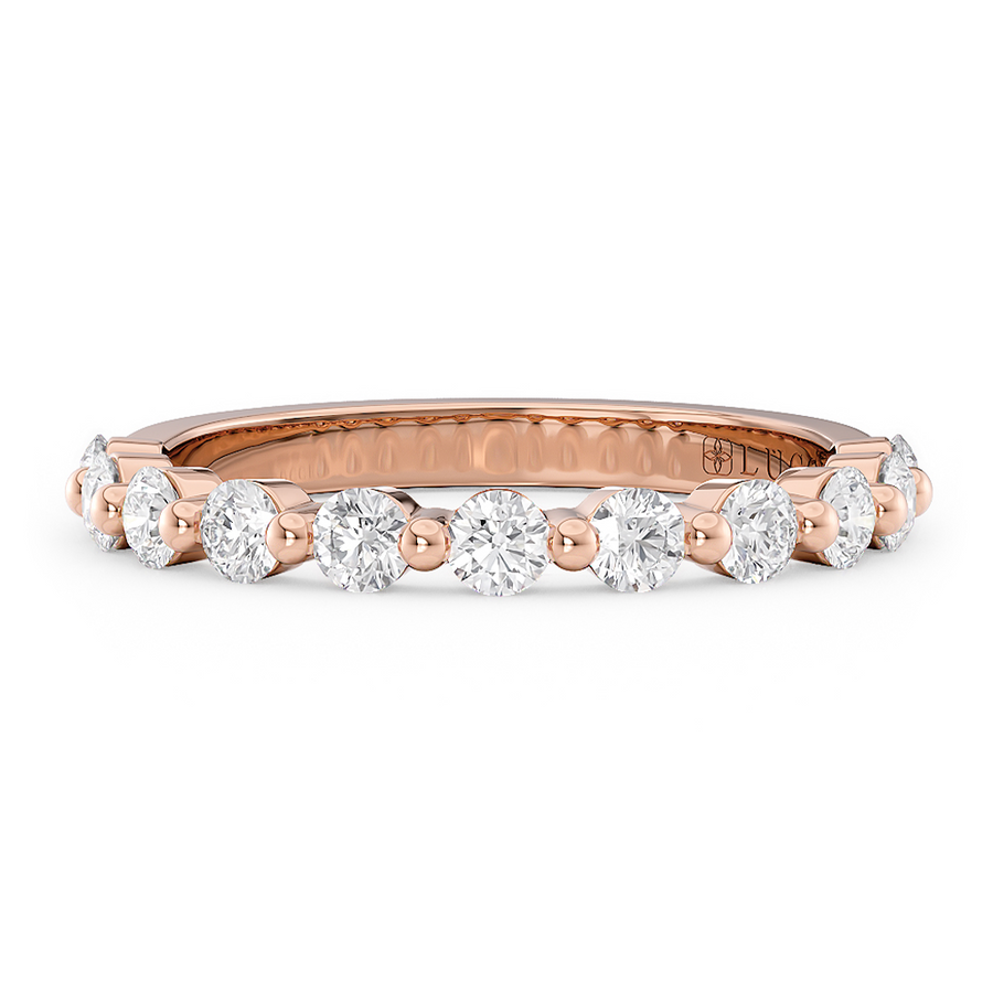 Load image into Gallery viewer, LUCCE Round Diamond Shared Prong Wedding Ring in Gold or Diamond

