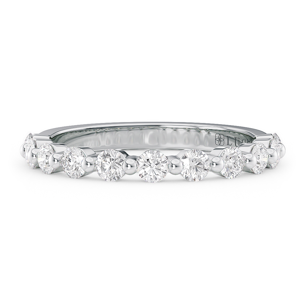 Load image into Gallery viewer, LUCCE Round Diamond Shared Prong Wedding Ring in Gold or Diamond

