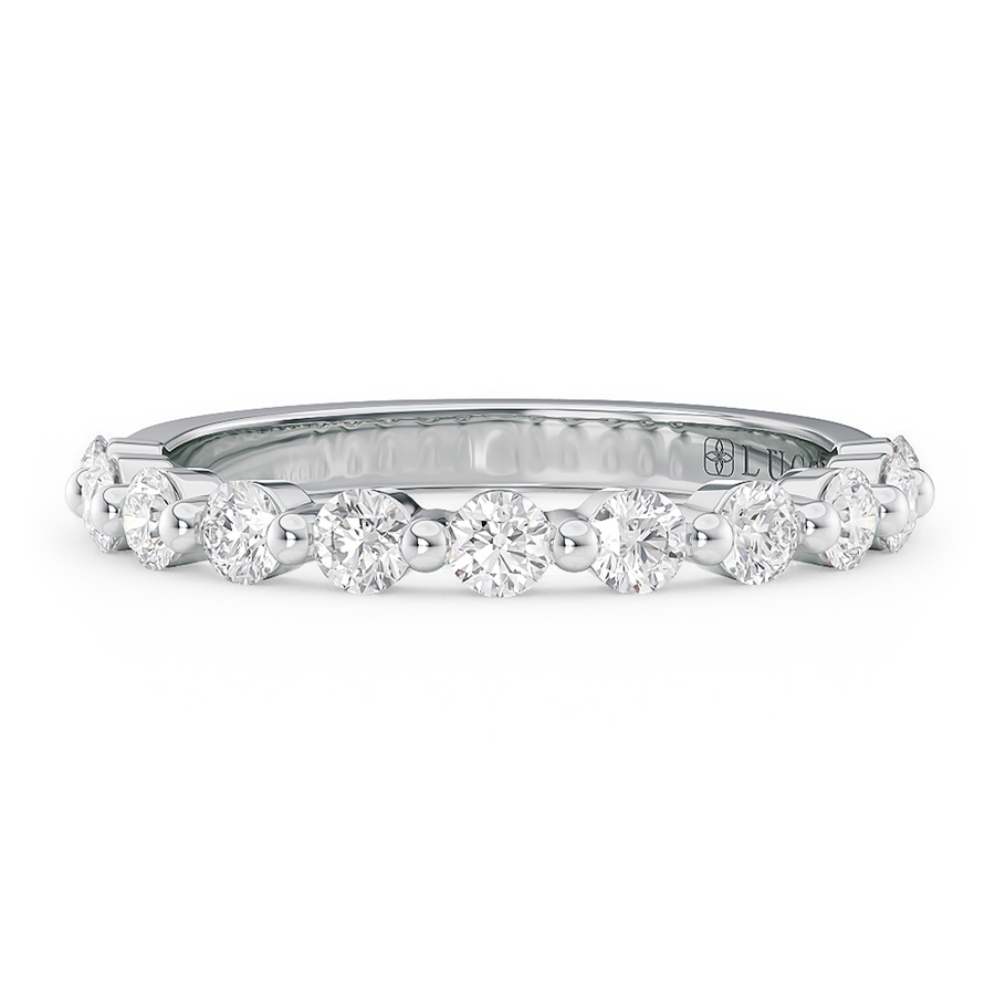 Load image into Gallery viewer, LUCCE Round Diamond Shared Prong Wedding Ring in Gold or Diamond


