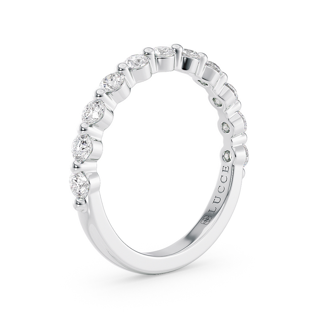Load image into Gallery viewer, LUCCE Round Diamond Shared Prong Wedding Ring in Gold or Diamond

