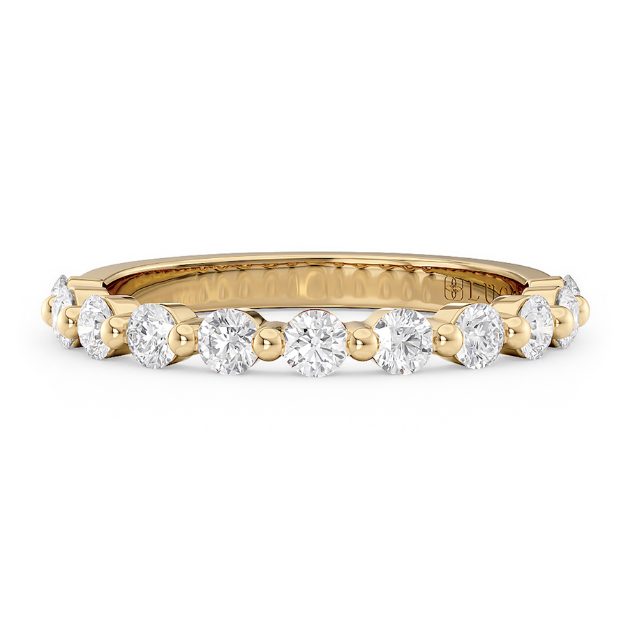 Load image into Gallery viewer, LUCCE Round and Marquise Diamond Wedding Ring with Bezel and Milgrain Setting in Gold or Platinum
