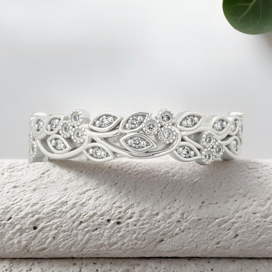Load image into Gallery viewer, LUCCE ECUADORIAN™ Lush Band 0.23ctw CELESTE™ Moissanite 14K White Gold
