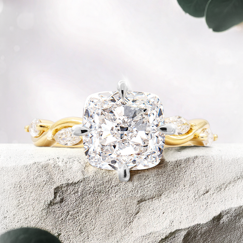 Constance Cushion Engagement Ring with Marquise Accents, Lab or Natural Diamonds in Gold or Platinum Fine Jewelry
Lucce, Manila, Philippines