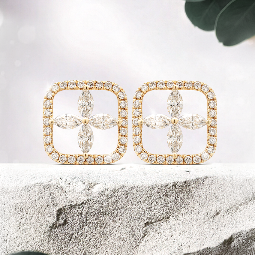 Lucce Constance Earrings Lab Diamond 18K Yellow Gold