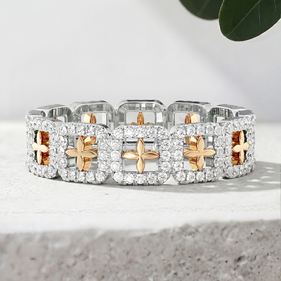 Load image into Gallery viewer, LUCCE CONSTANCE™ Elle Polished 0.48ctw Lab Diamond 18K White/Yellow Gold

