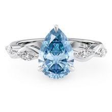 Load image into Gallery viewer, Lucce Constance Petal Pear Ocean Blue Diamond
