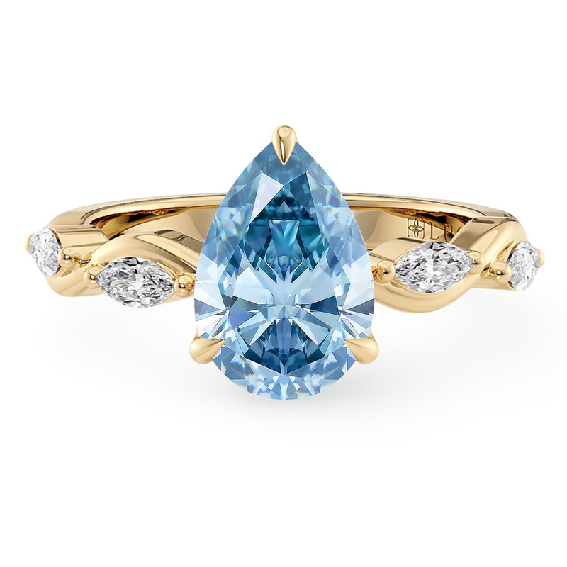 Lucce Constance Petal Pear Ocean Blue Diamond