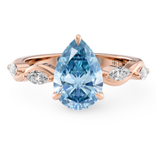 Load image into Gallery viewer, Lucce Constance Petal Pear Ocean Blue Diamond
