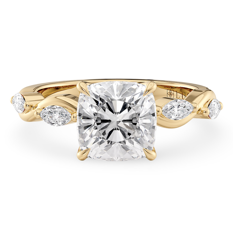 Load image into Gallery viewer, Constance Petal Cushion Engagement Ring with Lab or Natural Diamond and marquise accents in Gold or Platinum
Lucce, Manila, Philippines
