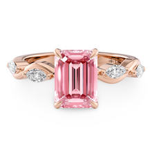 Load image into Gallery viewer, Lucce Constance Petal Emerald Rosé Pink Diamond
