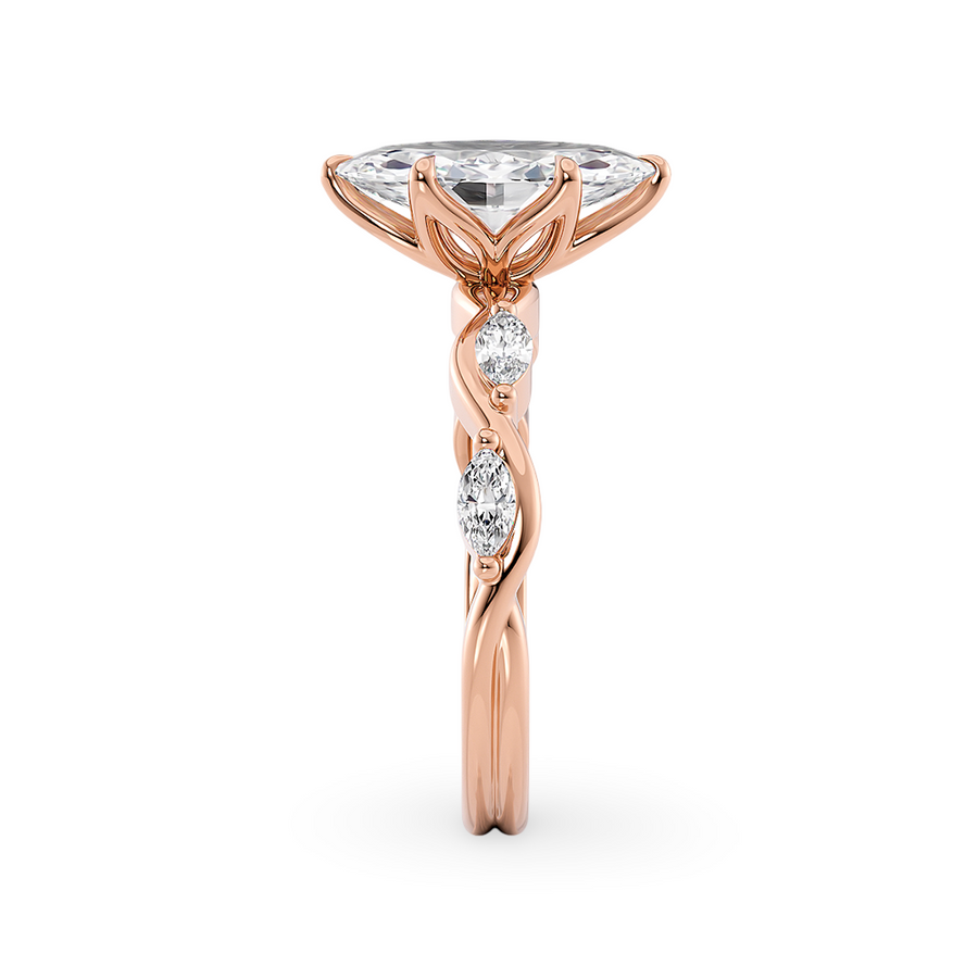 Load image into Gallery viewer, Constance Petal Marquise Engagement Ring with Lab or Natural Diamond and marquise accents in Gold or Platinum
Lucce, Manila, Philippines
