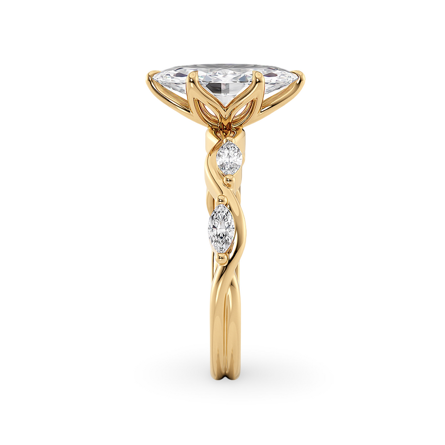 Load image into Gallery viewer, Constance Petal Marquise Engagement Ring with Lab or Natural Diamond and marquise accents in Gold or Platinum
Lucce, Manila, Philippines
