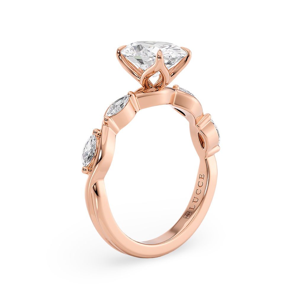 Load image into Gallery viewer, Constance Petal Oval Engagement Ring with Lab or Natural Diamond and marquise accents in Gold or Platinum
Lucce, Manila, Philippines
