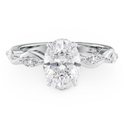 LUCCE CONSTANCE™ Petal Oval 4-Prong Lab Diamond 1.03ct D VVS2 IGI Platinum