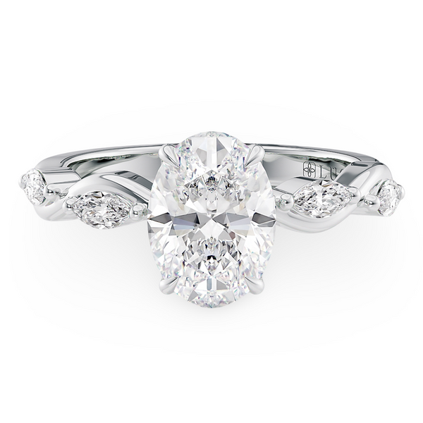 LUCCE CONSTANCE™ Petal Oval 4-Prong Lab Diamond 1.03ct D VVS2 IGI Platinum