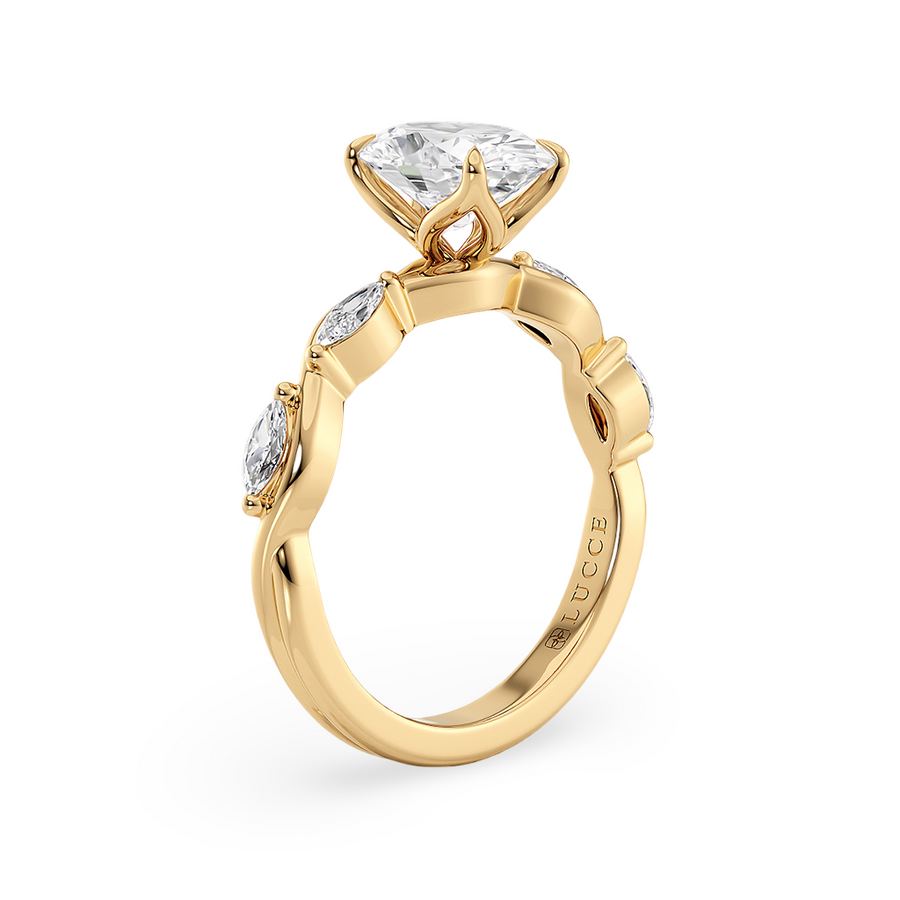 Load image into Gallery viewer, Constance Petal Oval Engagement Ring with Lab or Natural Diamond and marquise accents in Gold or Platinum
Lucce, Manila, Philippines
