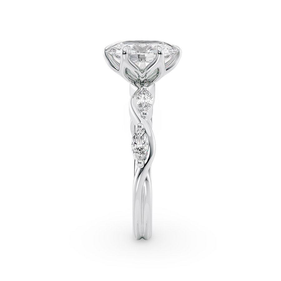 Load image into Gallery viewer, Constance Petal Oval Engagement Ring with Lab or Natural Diamond and marquise accents in Gold or Platinum
Lucce, Manila, Philippines
