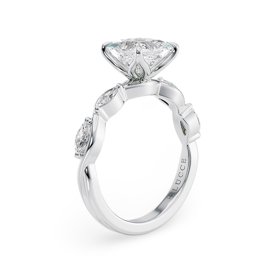 Load image into Gallery viewer, Constance Petal Princess Engagement Ring with Lab or Natural Diamond and marquise accents in Gold or Platinum
Lucce, Manila, Philippines
