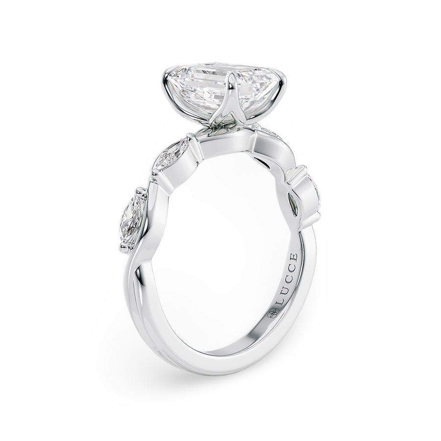 Load image into Gallery viewer, Constance Petal Radiant Engagement Ring with Lab or Natural Diamond and marquise accents in Gold or Platinum
Lucce, Manila, Philippines
