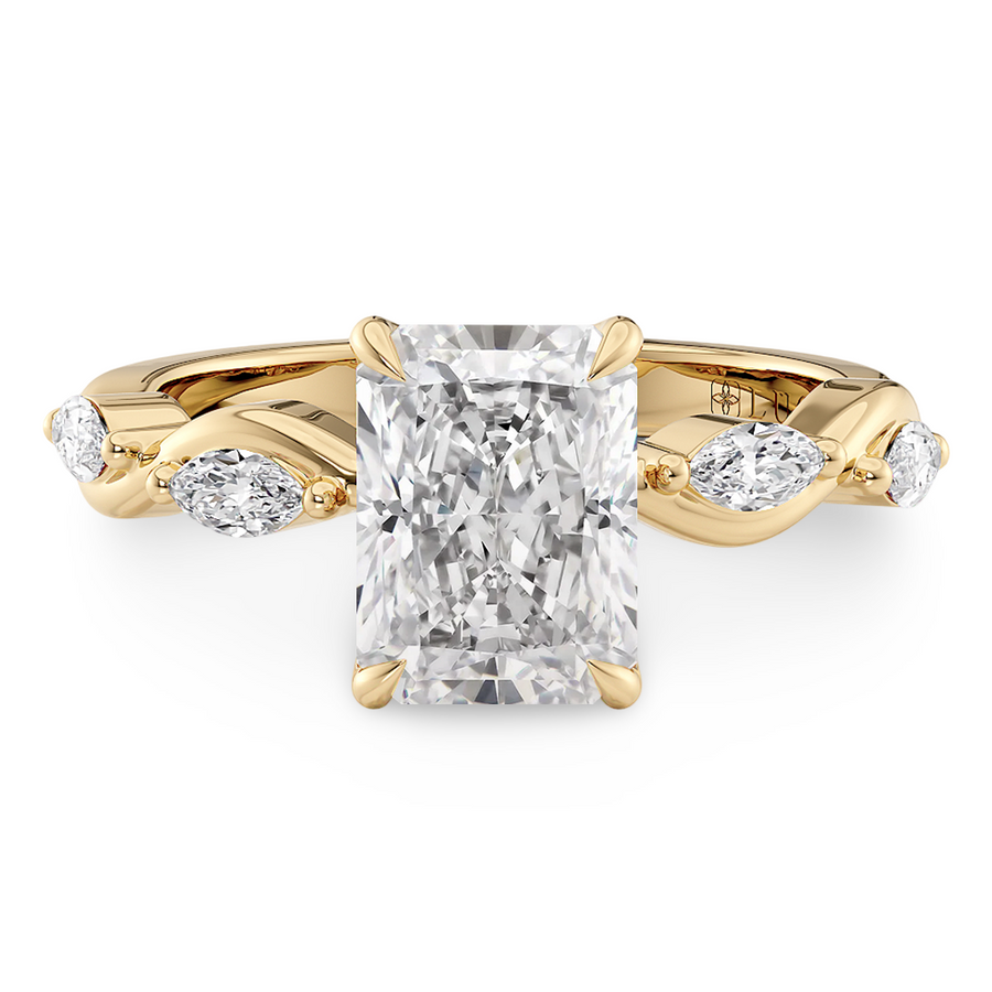 Load image into Gallery viewer, Constance Petal Radiant Engagement Ring with Lab or Natural Diamond and marquise accents in Gold or Platinum
Lucce, Manila, Philippines
