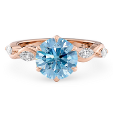 Load image into Gallery viewer, Lucce Constance Petal Round Ocean Blue Diamond
