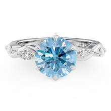 Load image into Gallery viewer, Lucce Constance Petal Round Ocean Blue Diamond
