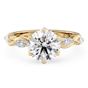 LUCCE CONSTANCE™ Petal Round Lab Diamond 1.03ct D VS1 Id IGI 14K Yellow Gold